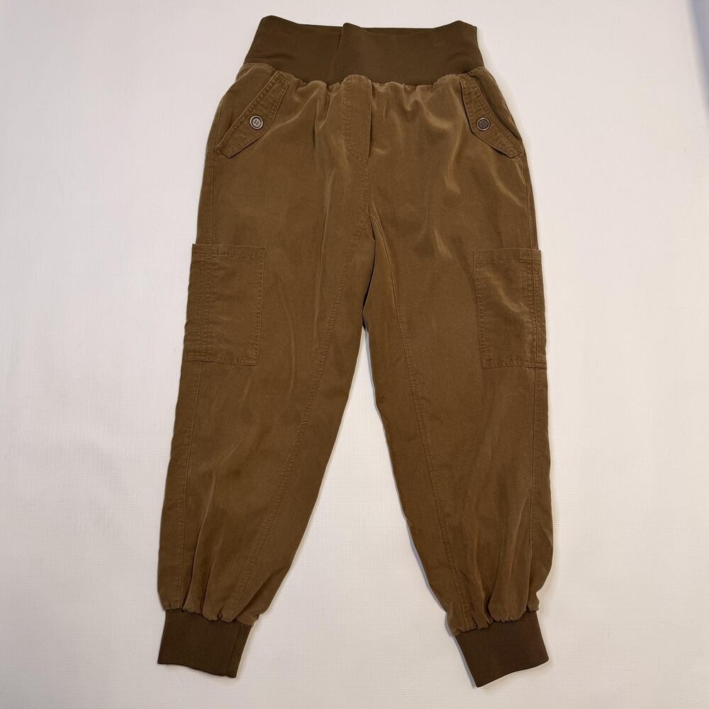 Maeve Anthropologie Pants Womens Small Brown Cargo Twill Jogger Elastic Cuff